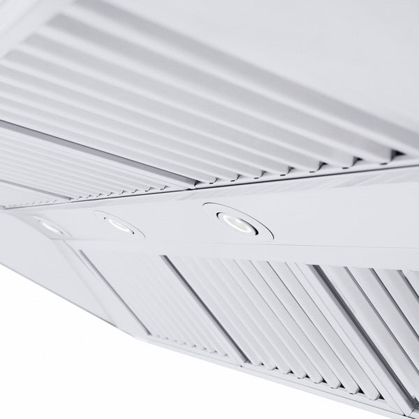 ZLINE 48" Professional Ducted Wall Mount Range Hood in Stainless Steel with Crown Molding (667CRN-48)