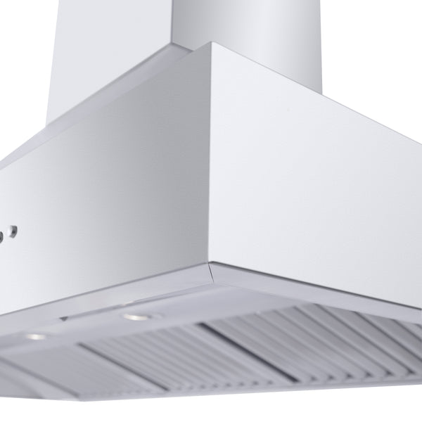 ZLINE 48" Professional Ducted Wall Mount Range Hood in Stainless Steel with Crown Molding (667CRN-48)