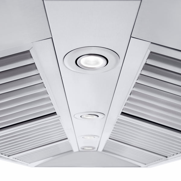 ZLINE 48" Professional Ducted Wall Mount Range Hood in Stainless Steel with Crown Molding (667CRN-48)
