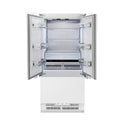 ZLINE 36 in. 19.6 cu. ft. Panel Ready French Door Built-In Bottom Freezer Refrigerator with Water Dispenser and Ice Maker, Open Box-Great Condition