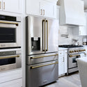 ZLINE Autograph Edition 36 in. 4.6 cu. ft. Legacy Dual Fuel Range with 6 Burner Gas Cooktop and Electric Convection Oven in Stainless Steel and Champagne Bronze Accents, Open Box-Great Condition