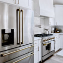 ZLINE Autograph Edition 36 in. 4.6 cu. ft. Legacy Dual Fuel Range with 6 Burner Gas Cooktop and Electric Convection Oven in Stainless Steel and Champagne Bronze Accents, Open Box-Good Condition