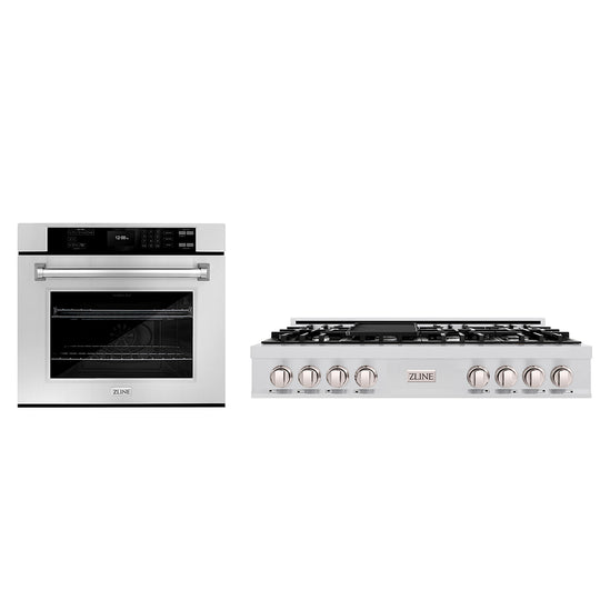 ZLINE Kitchen Package with 48 in. Stainless Steel Rangetop and 48 in. Single Wall Oven (2KP-RTAWS48)