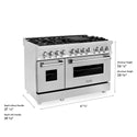 ZLINE 48 in. 6.0 cu. ft. Legacy Dual Fuel Range with 7 Burner Gas Cooktop and 2 Electric Ovens in Stainless Steel, Open Box-Great Condition