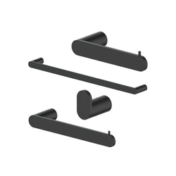 ZLINE Crystal Bay Bathroom Accessories Package with Towel Rail, Hook, Ring and Toilet Paper Holder in Matte Black (ZLINE Crystal Bay Bathroom Accessories Package with Towel Rail, Hook, Ring and Toilet Paper Holder in Matte Black)