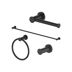 ZLINE Emerald Bay Bathroom Accessories Package with Towel Rail, Hook, Ring and Toilet Paper Holder in Matte Black (4BP-EMBYACC-MB)