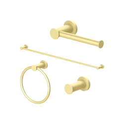 ZLINE Emerald Bay Bathroom Accessories Package with Towel Rail, Hook, Ring and Toilet Paper Holder in Polished Gold (4BP-EMBYACC-PG)