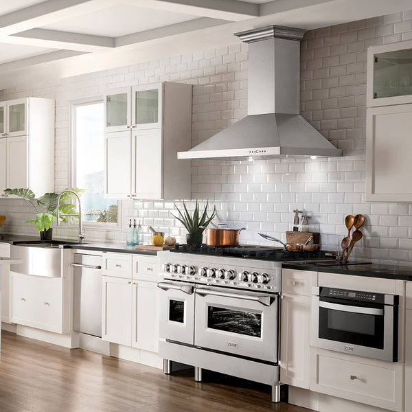 ZLINE 48 in. 6.0 cu. ft. Legacy Dual Fuel Range with 7 Burner Gas Cooktop and 2 Electric Ovens in Stainless Steel, Open Box-Great Condition