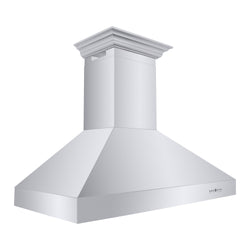 ZLINE 48" Professional Ducted Wall Mount Range Hood in Stainless Steel with Crown Molding (667CRN-48)