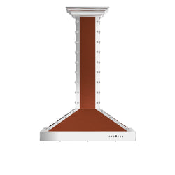 ZLINE 30 in. Designer Series Copper Island Mount Range Hood with Satin Stainless Steel Trim (KB2i-CSSXS-30)