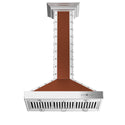 ZLINE 36 in. Designer Series Copper Island Mount Range Hood with Satin Stainless Steel Trim (KB2i-CSSXS-36)