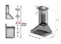 ZLINE 36" Designer Series Ducted Wall Mount Range Hood in Fingerprint Resistant Stainless Steel (8656S-36)