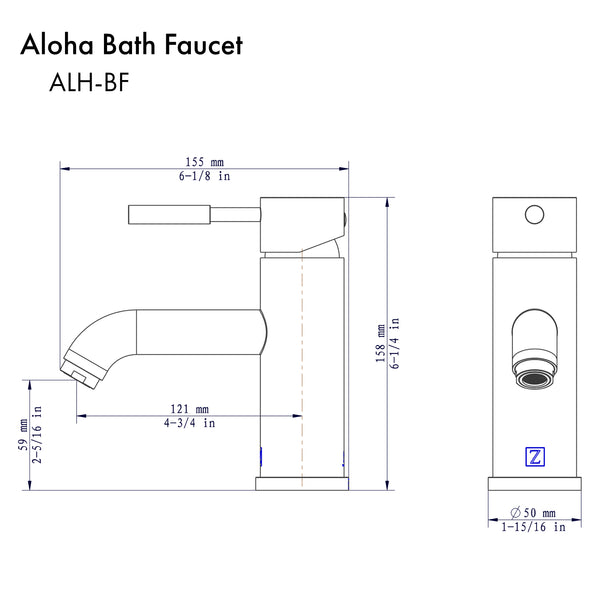 ZLINE Autograph Edition Aloha Bath Faucet in Matte Black (ALH-BF-MB)
