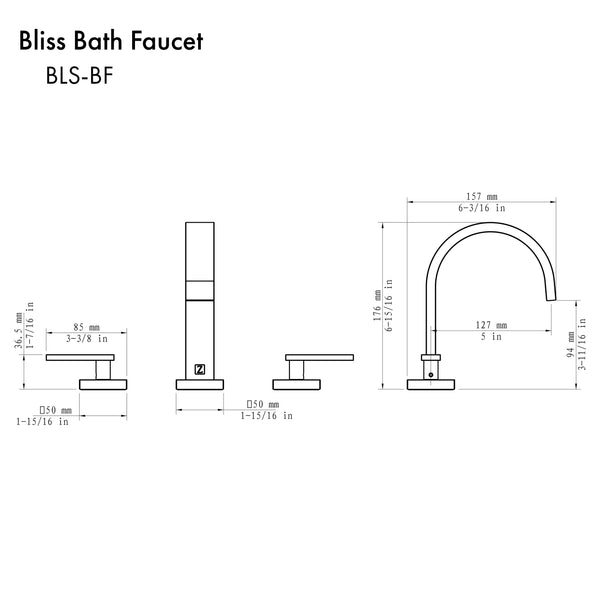 ZLINE Bliss Bath Faucet in Matte Black (BLS-BF-MB)