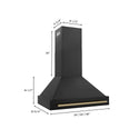 ZLINE 36 in. Autograph Edition Black Stainless Steel Range Hood with Handle (BS655Z-36)