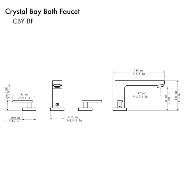 ZLINE Autograph Edition Crystal Bay Bath Faucet in Polished Gold (CBY-BF-PG)