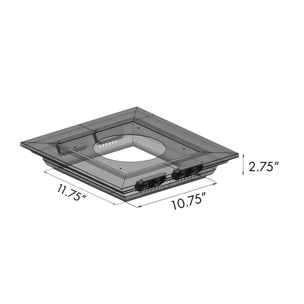 48 in. ZLINE CrownSound™ Ducted Vent Island Mount Range Hood in Stainless Steel with Built-in Bluetooth Speakers (597iCRN-BT-48)