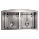 ZLINE 36 in. Niseko Farmhouse Apron Mount Double Bowl Kitchen Sink with Bottom Grid (SA50D)