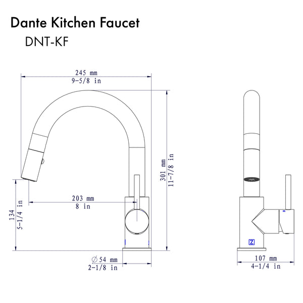 ZLINE Dante Kitchen Faucet in Matte Black (DNT-KF-MB)