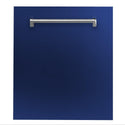 ZLINE 24 in. Top Control Dishwasher with Blue Gloss Panel and Traditional Style Handle, 52dBa (DW-BG-24)
