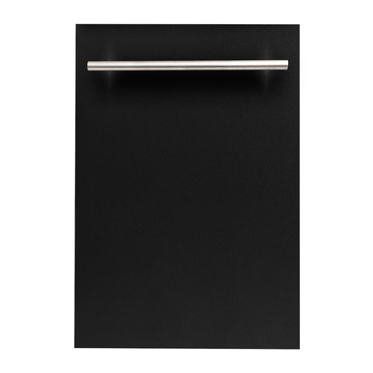 ZLINE 18 in. Dishwasher Panel in Black Matte with Modern Handle (DP-BLM-H-18)