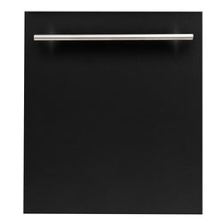 ZLINE 24 in. Top Control Dishwasher with Black Matte Panel and Modern Style Handle, 52dBa (DW-BLM-H-24)-Dishwashers-DW-BLM-H-24 ZLINE Kitchen and Bath