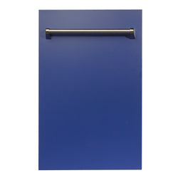 ZLINE 18 in. Dishwasher Panel in Blue Matte with Traditional Handle (DP-BM-18)