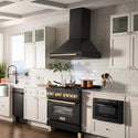 ZLINE 36" Black Stainless Steel Range Hood with Polished Gold Handle (BS655Z-36-G)