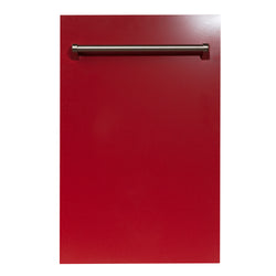 ZLINE 18 in. Dishwasher Panel in Red Gloss with Traditional Handle (DP-RG-18)