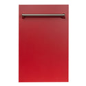 ZLINE 18 in. Dishwasher Panel in Red Matte with Traditional Handle (DP-RM-18)