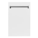 ZLINE 18 in. Dishwasher Panel in White Matte with Traditional Handle (DP-WM-18)