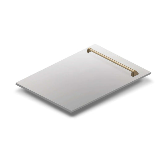 ZLINE Autograph Edition 18" Tallac Dishwasher Panel in Stainless Steel with Polished Gold Handle (DPVZ-304-18-G)