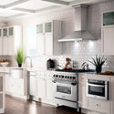 ZLINE 36" Convertible Vent Wall Mount Range Hood in Stainless Steel with Crown Molding (KBCRN-36)