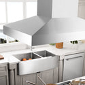 36" ZLINE CrownSound™Ducted Vent Island Mount Range Hood in Stainless Steel with Built-in Bluetooth Speakers (KL3iCRN-BT-36)