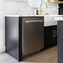 ZLINE Autograph Edition 24" Monument Series 3rd Rack Top Touch Control Tall Tub Dishwasher in Stainless Steel with Polished Gold Handle, 45dBa (DWMTZ-304-24-G)