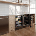 ZLINE 24 in. Monument Dual Zone 44 Bottle Wine Cooler with Wood Shelves in Stainless Steel, Open Box-Great Condition