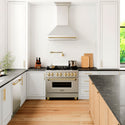 ZLINE Autograph Edition 36" Stainless Steel Range Hood with Stainless Steel Shell and Polished Gold Handle (8654STZ-36-G)