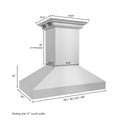 36 in. ZLINE CrownSound™ Ducted Vent Island Mount Range Hood in Stainless Steel with Built-in Bluetooth Speakers (597iCRN-BT-36)