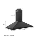 ZLINE 42 in. Convertible Vent Wall Mount Range Hood in Black Stainless Steel Handle, Open Box-Great Condition