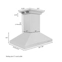 36" ZLINE CrownSound™Ducted Vent Island Mount Range Hood in Stainless Steel with Built-in Bluetooth Speakers (KL3iCRN-BT-36)