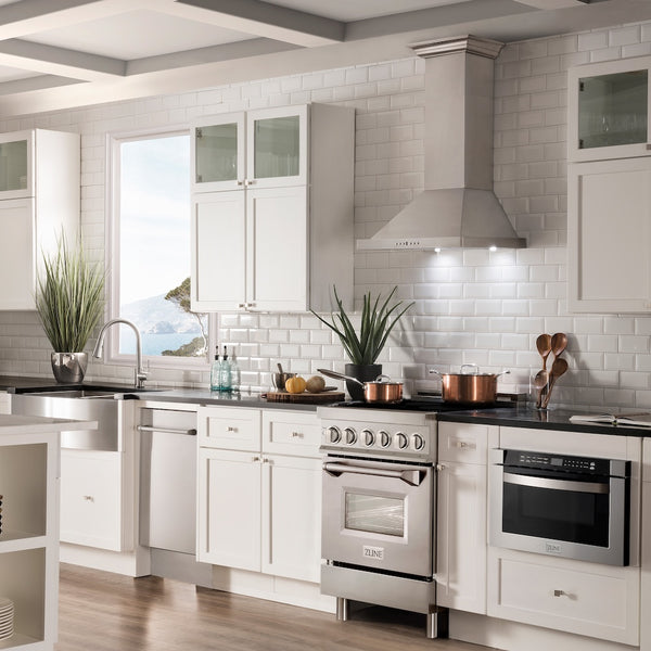 ZLINE 24 in. 2.8 cu. ft. Legacy Induction Range with 4 Element Cooktop and Electric Convection Oven in Stainless Steel, Open Box-Great Condition