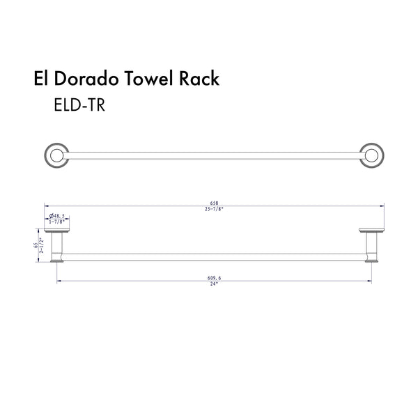 ZLINE El Dorado Towel Rail in Matte Black (ELD-TR-MB)