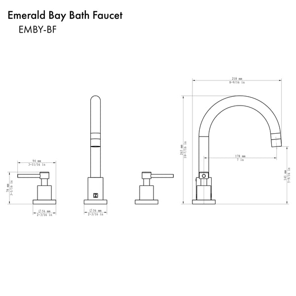 ZLINE Emerald Bay Bath Faucet in Brushed Nickel (EMBY-BF-BN)