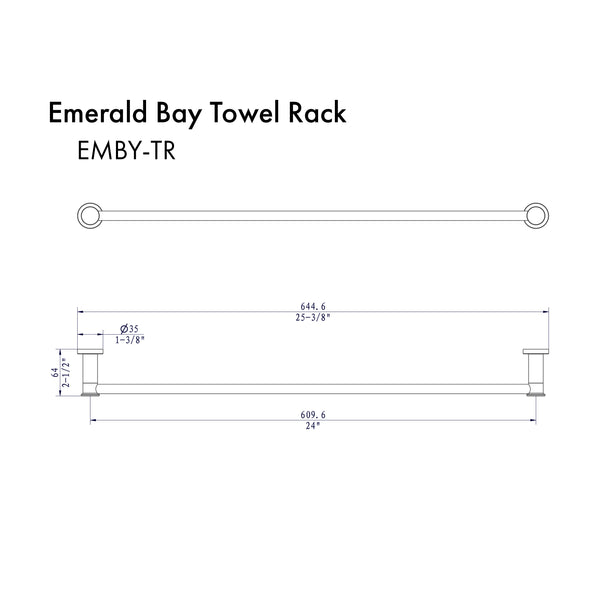 ZLINE Emerald Bay Towel Rail in Polished Gold (EMBY-TR-PG)