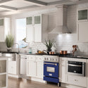 ZLINE 24 in. 2.8 cu. ft. Legacy Induction Range with 4 Element Cooktop and Electric Oven in Stainless Steel and Blue Gloss Door, Open Box-Great Condition
