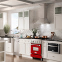 ZLINE 24 in. 2.8 cu. ft. Legacy Induction Range with 4 Element Cooktop and Electric Oven in Stainless Steel and Red Gloss Door, Open Box-Great Condition