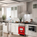 ZLINE 24 in. 2.8 cu. ft. Legacy Induction Range with 4 Element Cooktop and Electric Oven in Stainless Steel and Red Matte Door, Open Box-Great Condition