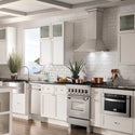 ZLINE 24 in. 2.8 cu. ft. Legacy Dual Fuel Range with 4 Burner Gas Cooktop and Electric Convection Oven in Satin Stainless Steel, Open Box-Great Condition