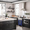 ZLINE 24 in. 2.8 cu. ft. Legacy Induction Range with 4 Element Cooktop and Electric Oven in Stainless Steel and Blue Gloss Door, Open Box-Great Condition