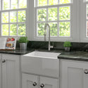 ZLINE 24 in. Venice Farmhouse Apron Front Reversible Single Bowl Fireclay Kitchen Sink with Bottom Grid in White Gloss (FRC5120-WH-24)